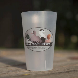 Face du gobelet Romwaterfowl réutilisable en polyproprylène 25 cl