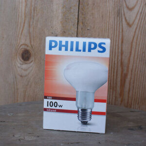 Photo de face d'une ampoule infrarouge Philips 100W