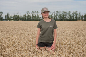 t-shirt kaki femme champ de blé 1