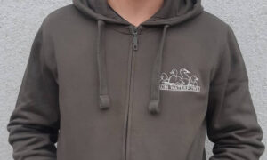 Sweat zippé à capuche kaki 290g/m²